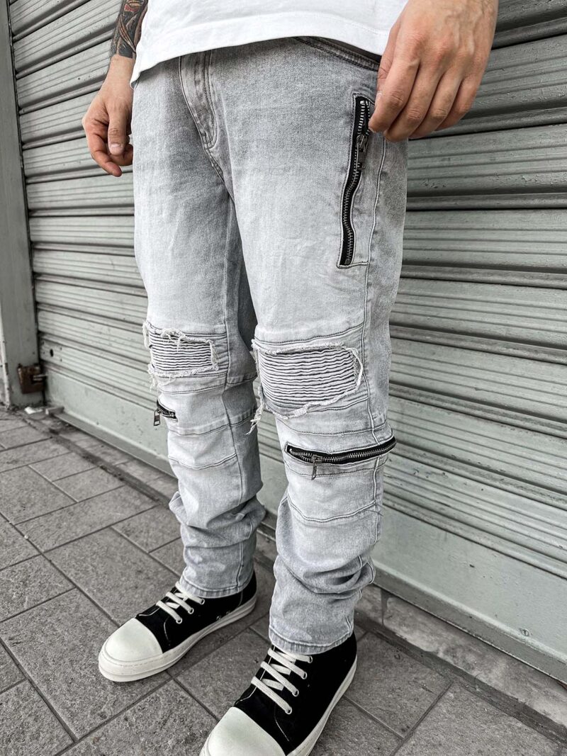 Biker Grey Zip Patch