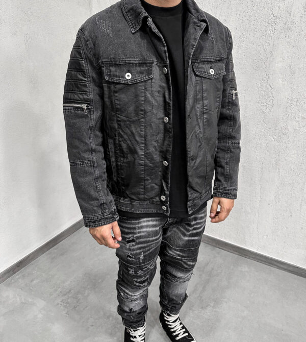 Jacket Jeans Leather Zip